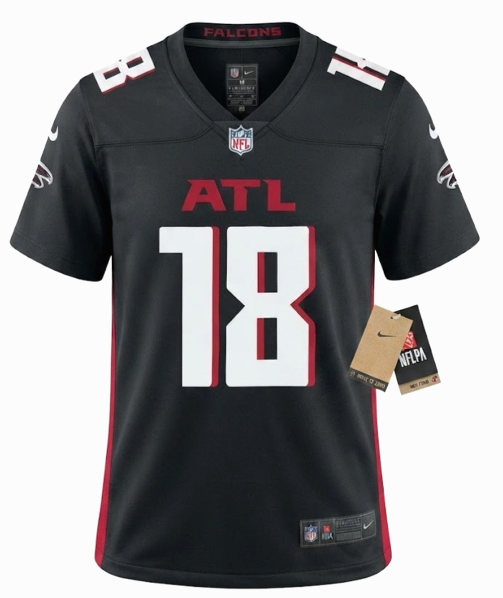 New Nike Atlanta Falcons #18 Black Limited/Game Jersey Size M / NFLPA NWT